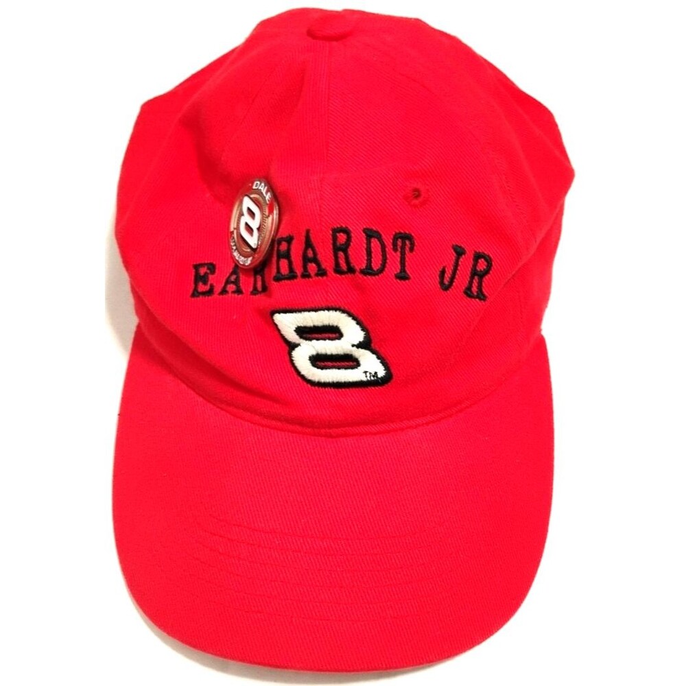 Dale Earnhardt Jr #8 NASCAR mens Hat Red Racing Cap Adjustable Competitor View